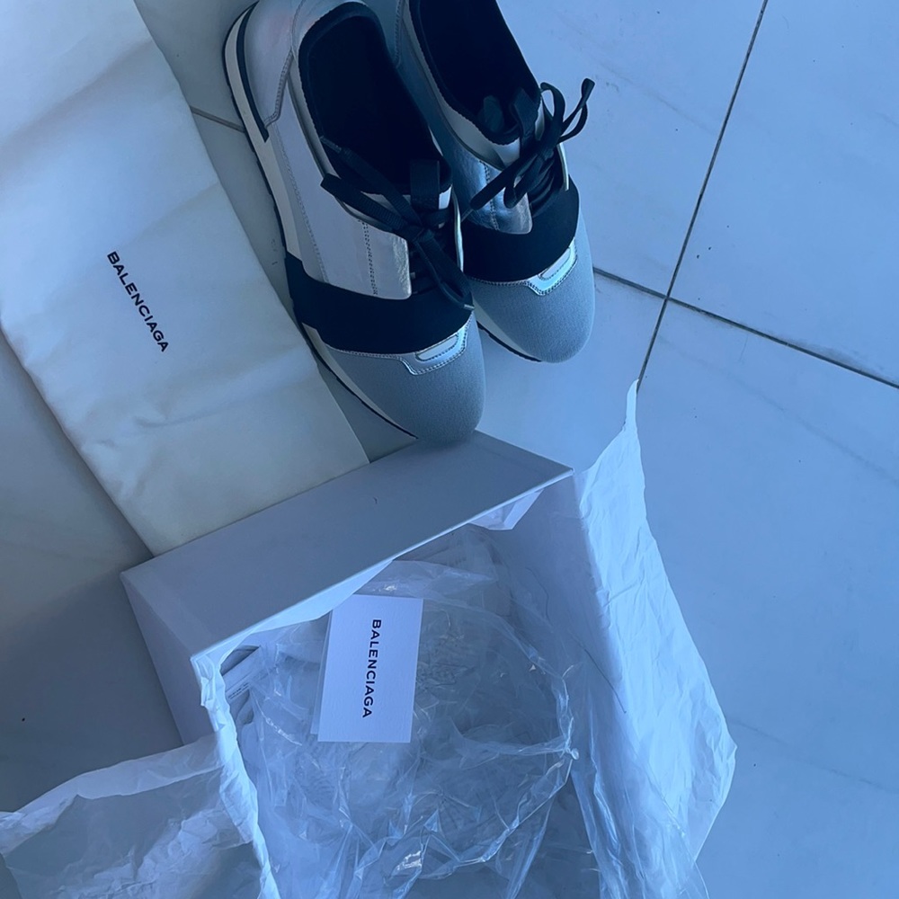 Balenciaga Black/Silver Race Runner Sneaker - Picture 13 of 16